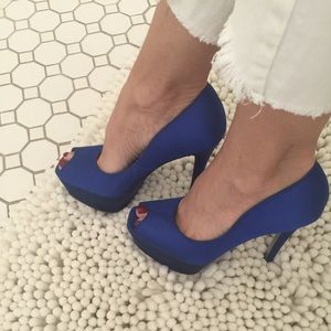 Blue high heels
