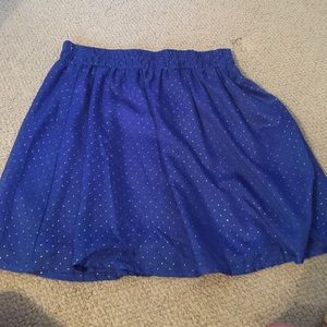 Blue skirt with gold dots