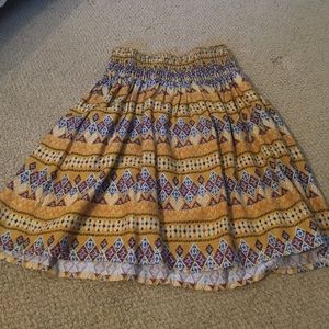 Yellow Aztec Patterned Skirt