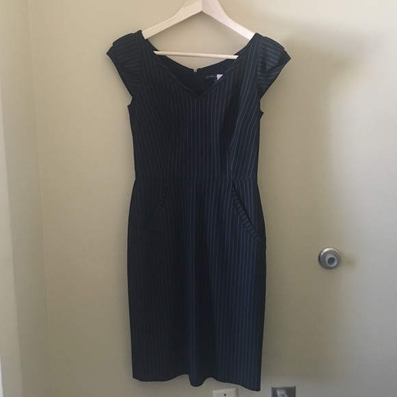 Antonio Melani Black Pinstripe Work Dress
