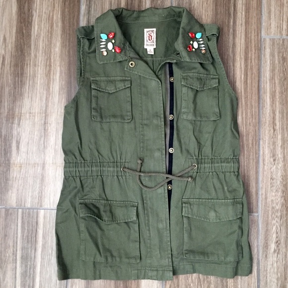 Military Style Embellished Vest