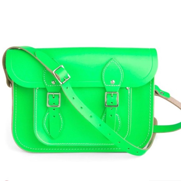 neon leather bag