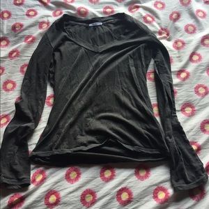 James Perse grey cotton long sleeve shirt.