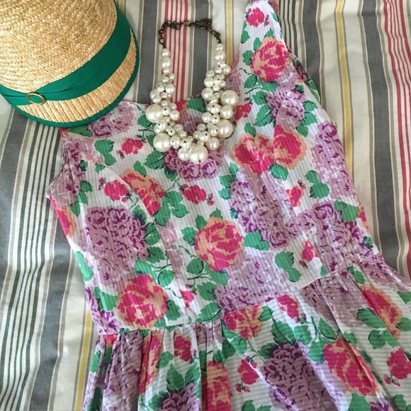 Floral cut out dress