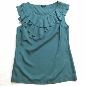 Ann Taylor Ruffled Neck Blouse