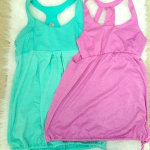 Bra top yoga tanks with bubble bottom size Small