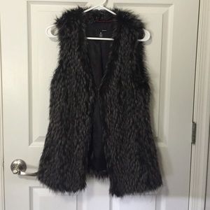 Aqua faux fur vest