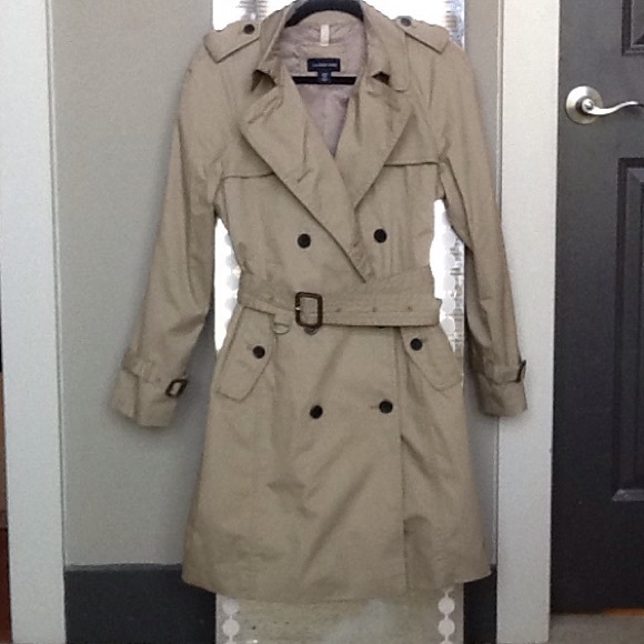 Tan trench coat