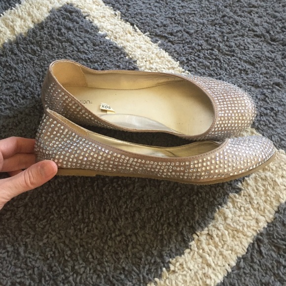 SOLD - Rhinestone Ballet Flats - Picture 3 of 4