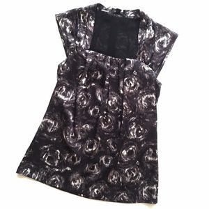 Ann Taylor Black & White Silk Blouse