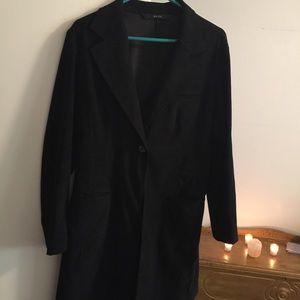 Long, black suede like blazer