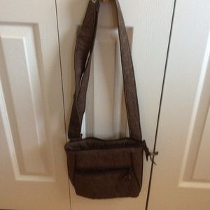 Brown cross body bag by Thirty One