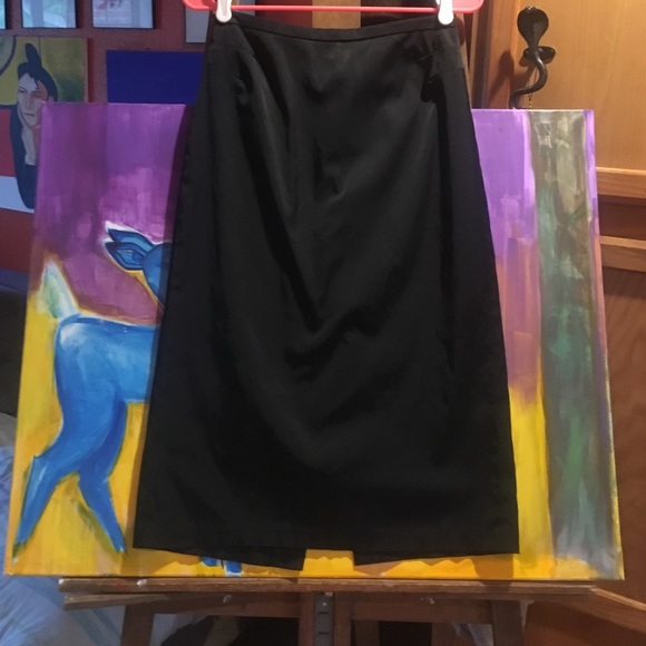 Silky black pencil skirt