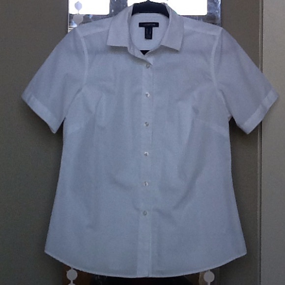 Short sleeved white button up