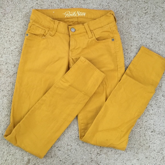 Mustard color skinny jeans
