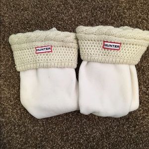 Hunter Boot Tall fleece cable knit socks