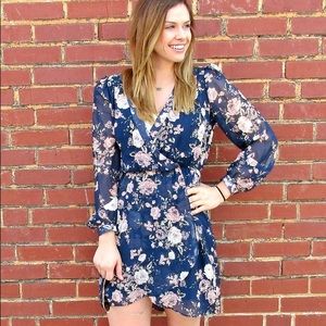 SOLD OUT! Navy Floral Longsleeve dress