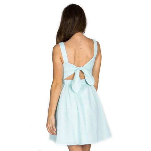 The Garrison Seersucker Dress Lauren James L Green - Picture 2 of 5