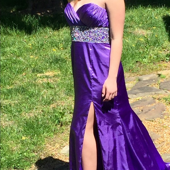 Purple prom dress formal wear