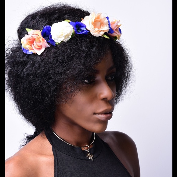 Blue rose flower crown