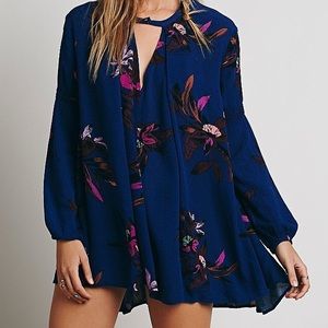 Free People Electric Orchid Print Swing Tunic NWT