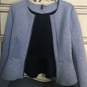 gray peplum blazer. Donating 7/1🎉🎉