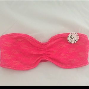 NEW Victoria's Secret PINK Lace Bandeau Bra M