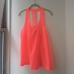 Neon pink silk top from Topshop
