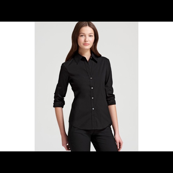 ๐ซSOLD๐ซTheory Larissa Black Button front shirt - Picture 3 of 4