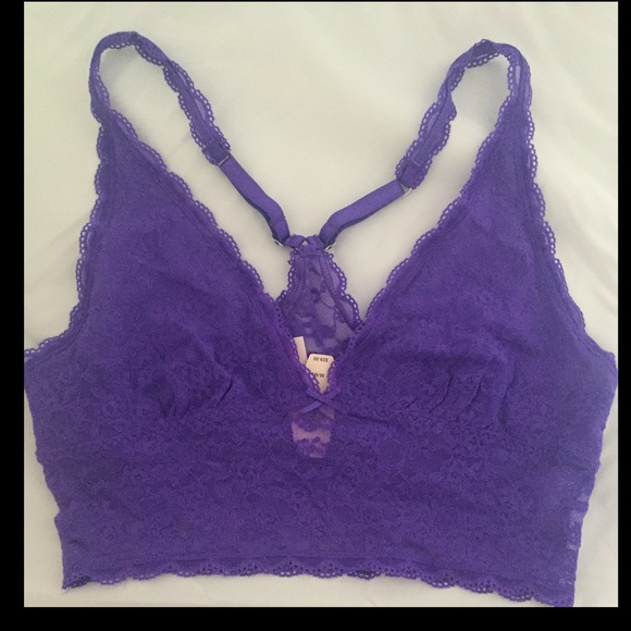 NEW Victorias's Secret Purple Lace Longline Bra M