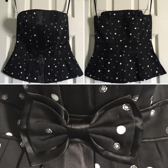 Polka dot strapless top