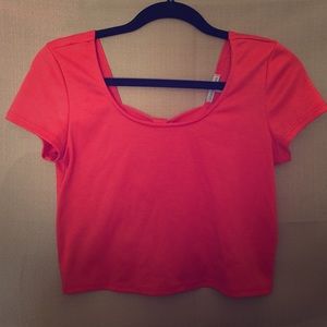 Coral colored crop top