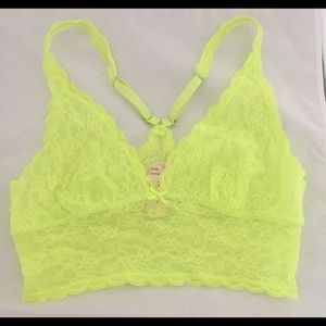 NEW Victoria's Secret Neon Lace Longline Bra M