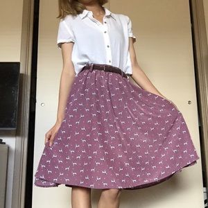 Patterned a-line skirt