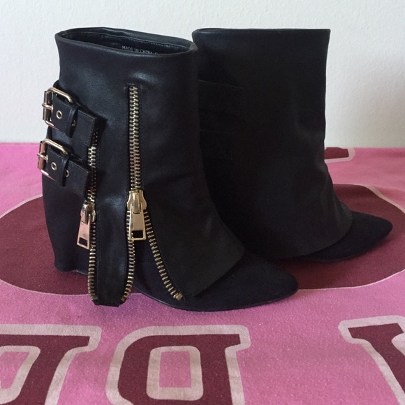 Bebe suede and leather booties