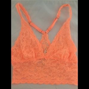 NEW Victoria's Secret Orange Lace Longline Bra S