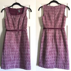 Purple tweed sheath dress