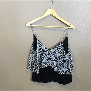 Black and white multicolored tank top