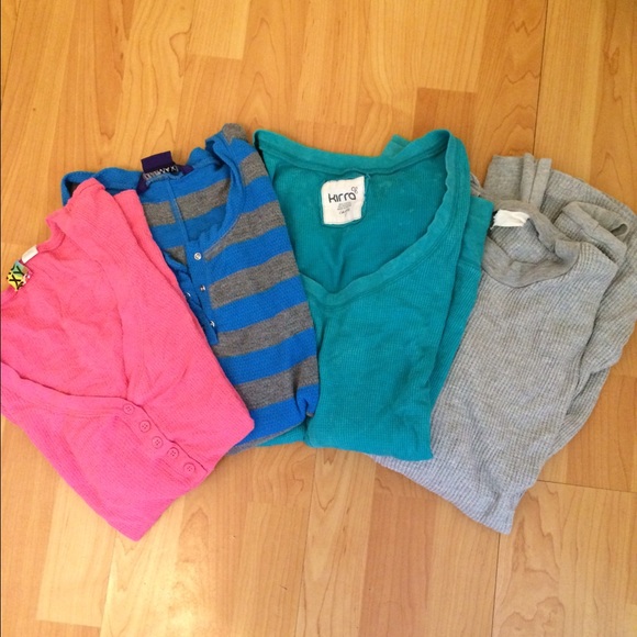 Long sleeve waffle shirt bundle