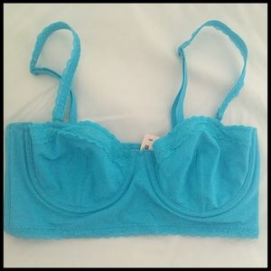 NEW Victoria's Secret PINK Blue Corset Bra 36B