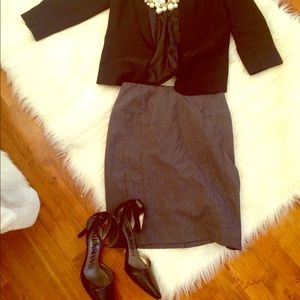 Dark Grey Pencil Skirt-Great 4 Professional Women