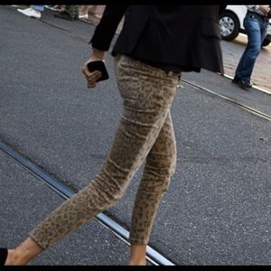 Current Elliott Stilletto Leopard Jeans