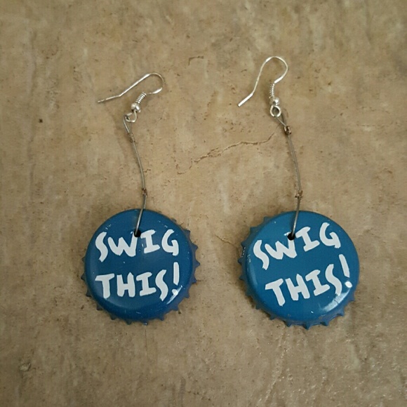Bottle cap earrings!