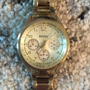 Gold Fossil boyfriend women's watch