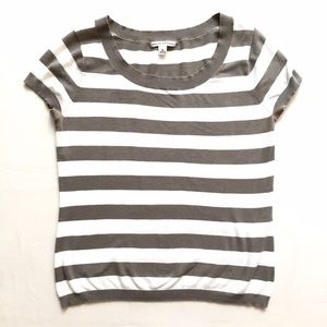 Banana Republic Green & White Striped Top