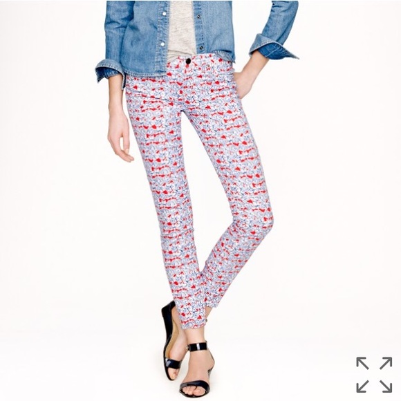 J crew Liberty print Toothpick Jeans