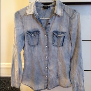 Jean shirt. Flannel style. The hottest trend atm.