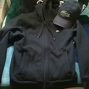 Lacoste hoodie and cap combo
