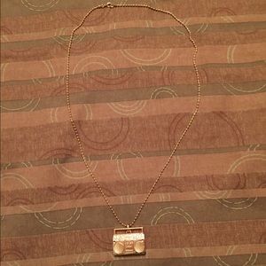 Rose gold boombox necklace