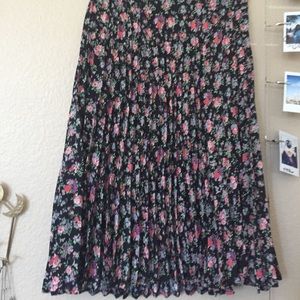 Floral Accordion Pleat Skirt